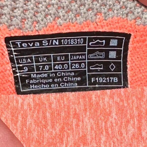 Teva Hydro Life Ballet Flat Women’s Size 9 Shoe Gray Orange 1018310 - Picture 8 of 10